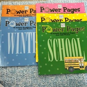 Set of 5 Books of 16 Instant Scrapbook Pages-Spring,Fall,Winter,Summer & School